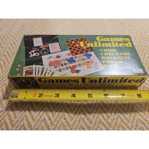 Vintage Travel Board Game- Chess, Checkers. Roulette , Dice And Poker- See...